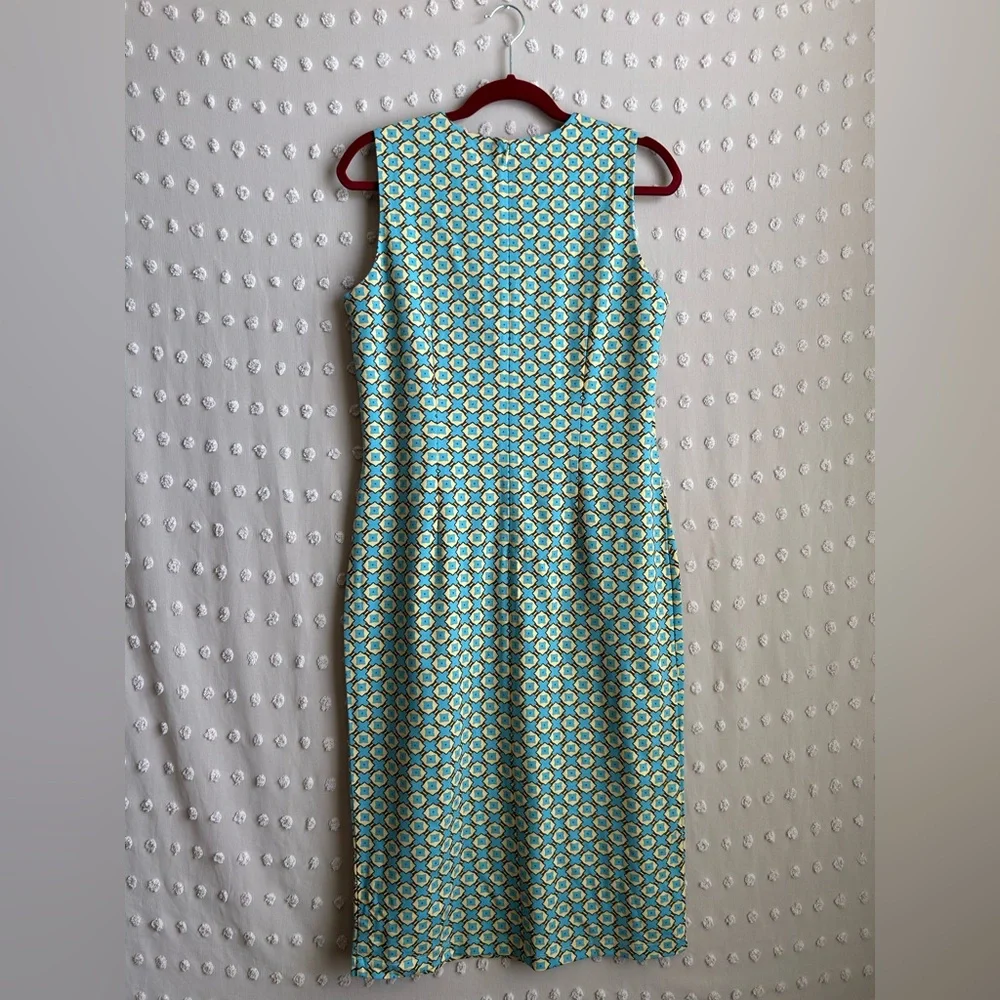 J.‎ McLaughlin Retro Patterned Sleeveless Midi Dress Sz M